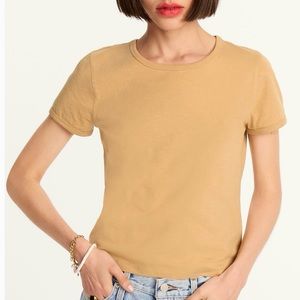 J. Crew Organic Slub Cotton Tee Size L Light Cappucino